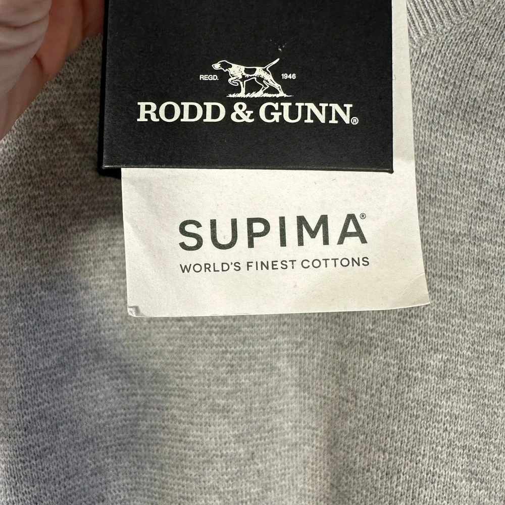 Rodd & Gunn Kelvin Grove Knit Mens‎ V-Neck Supima Cotton Sweater Pebble Grey